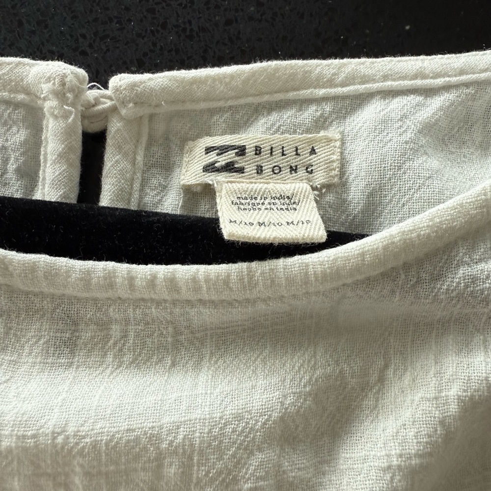Billabong Off-White Linen Short Dress